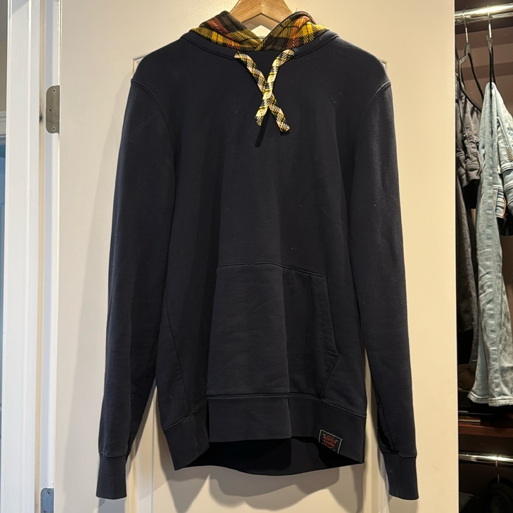 Scotch & Soda Hoodie Navy Plaid - size M